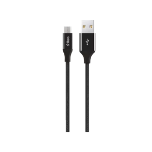 Ttec кабель usb - micro usb 2.4a (1.2 м) alumi, черный
