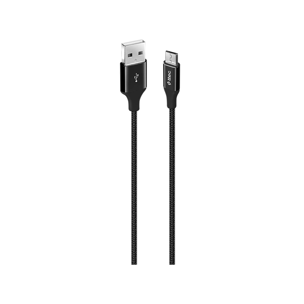 Ttec кабель usb - micro usb 2.4a (1.2 м) alumi, черный 2