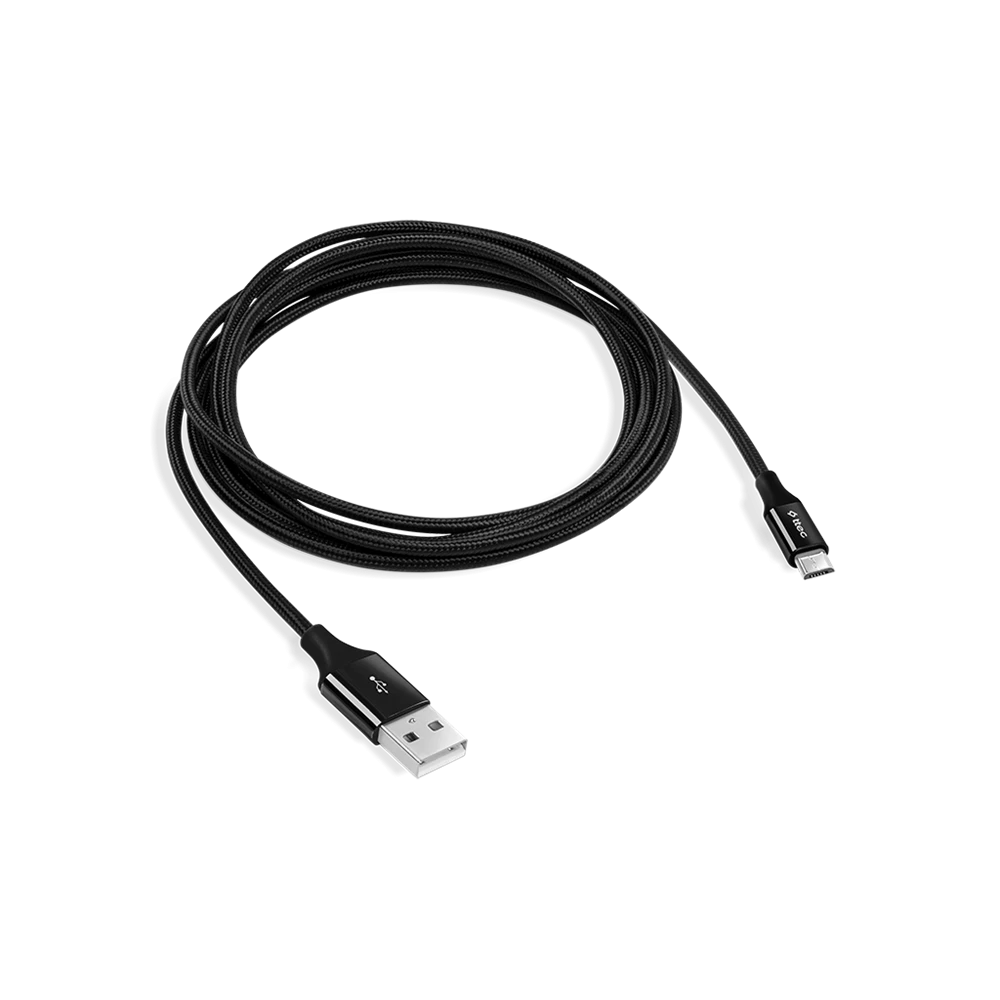 Ttec кабель usb - micro usb 2.4a (1.2 м) alumi, черный 3