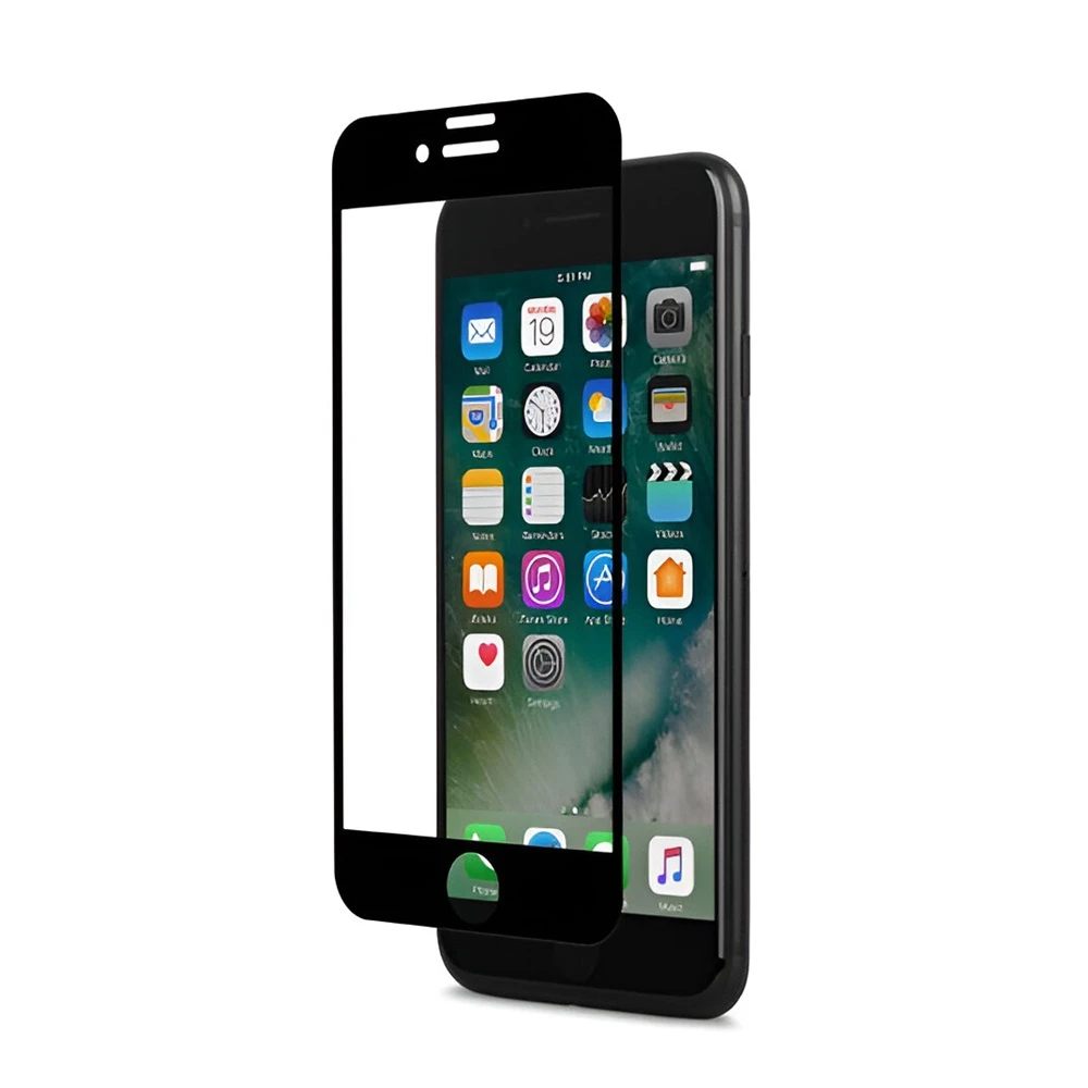 Защитное стекло diamond glass 4d для iphone 7/8/se, черное 2