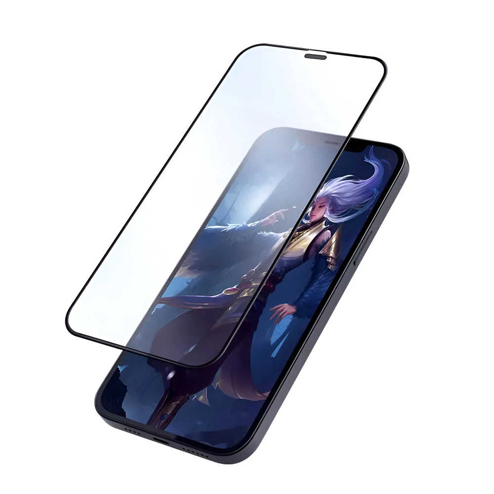 Защитное матовое стекло nillkin tempered glass fog mirror full coverage для iphone 12 pro max, черное 2