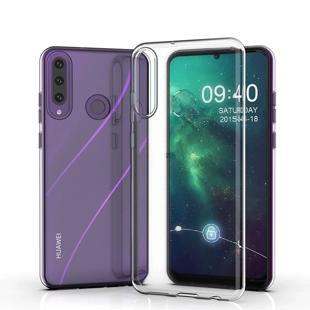 Мягкий tpu чехол helmet case для huawei y6p, прозрачный 3