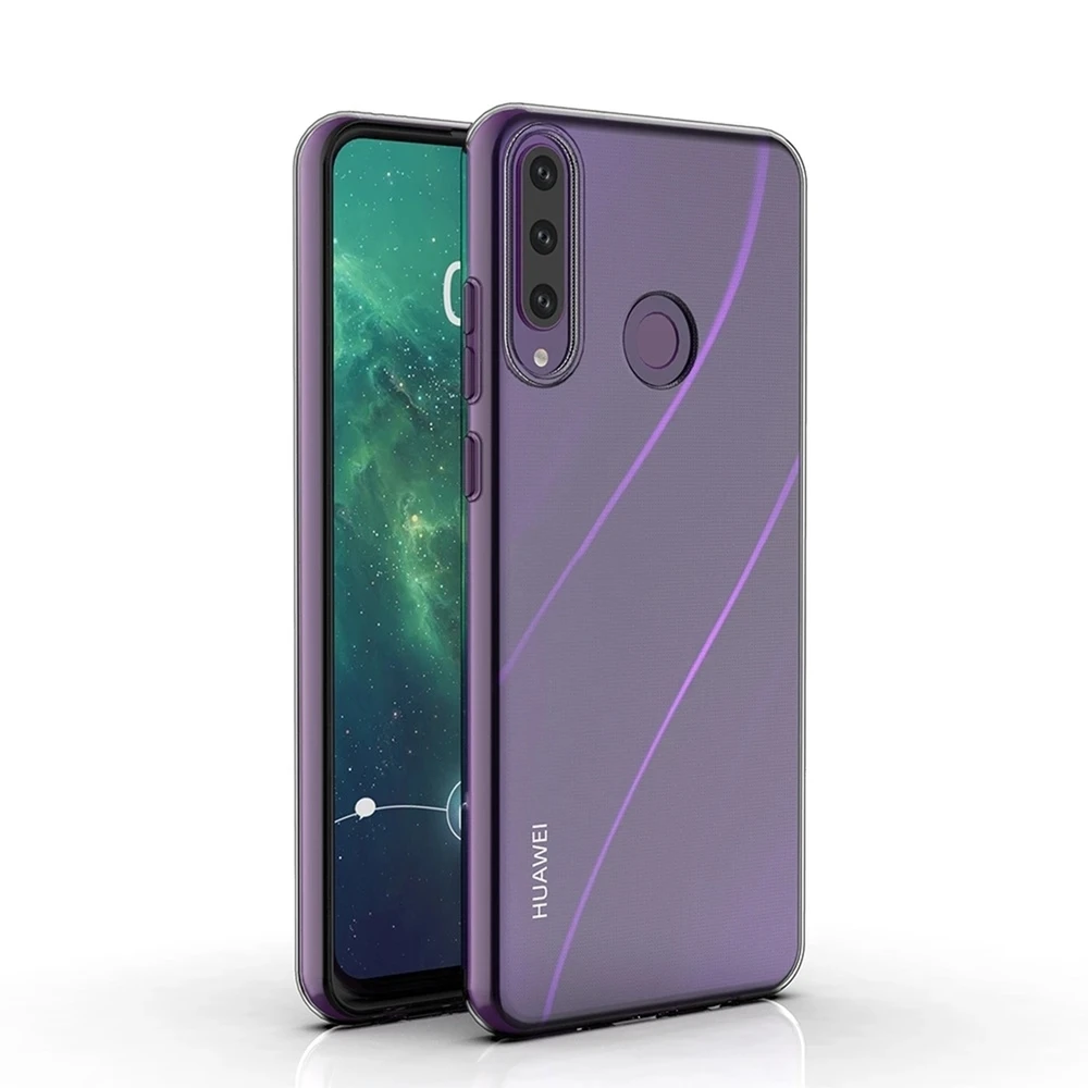 Мягкий tpu чехол helmet case для huawei y6p, прозрачный 2