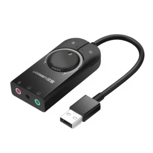 Ugreen adapter usb-a external stereo sound, 15cm cm129, black