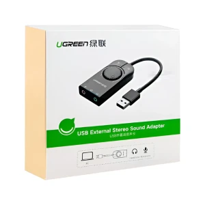 Ugreen adapter usb-a external stereo sound, 15cm cm129, black Thumbnail 3