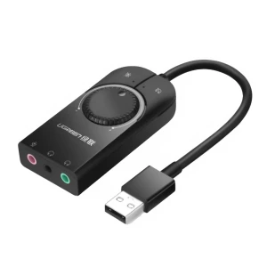 UGREEN Adapter USB-A External Stereo Sound, 15cm CM129, Black