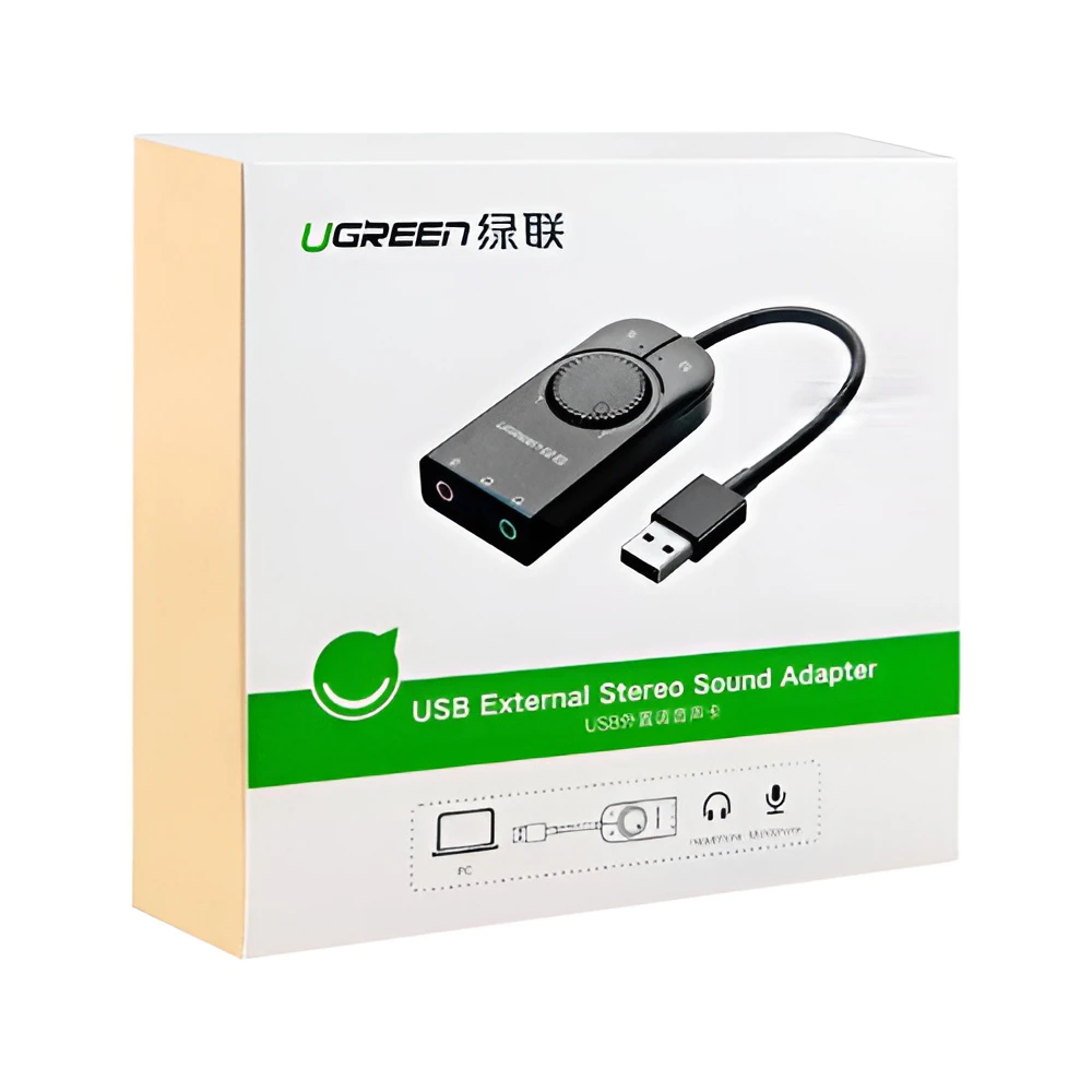 Ugreen adapter usb-a external stereo sound, 15cm cm129, black 3