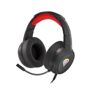Genesis headset neon 200, stereo, microphone, rgb backlight, black-red