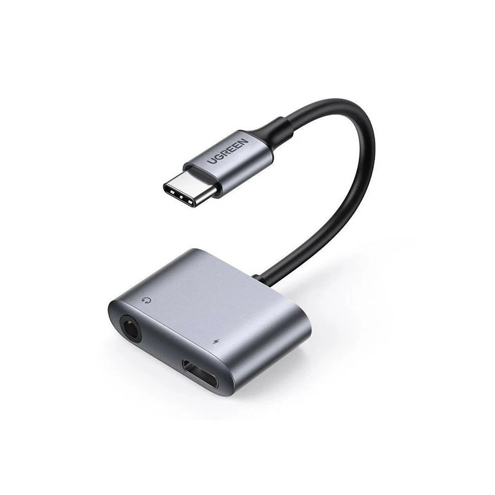 Ugreen аудио адаптер type-c 3.0 на 3.5 мм + type-c 3.0 pd 65w cm231, серый 2