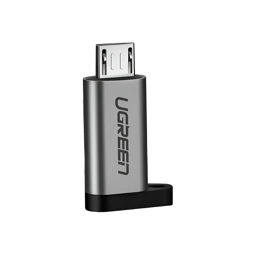 Ugreen адаптер type-c 2.0 на micro usb 2.0, до 480 мбит/с us282, серый 2