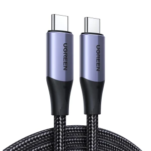 Ugreen cable type-c 3.1 to type-c 3.1 gen2, 5a/100w, 1m, thunderbolt 3 aluminum us355, black