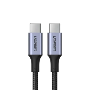 Ugreen кабель type-c 2.0 на type-c 2.0 5a 100w 1м алюминиевый оплетка us316, черный
