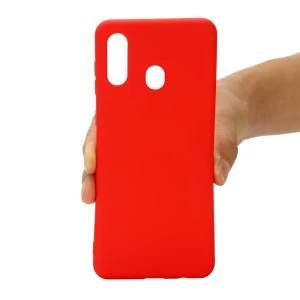 Helmet case liquid silicone grid samsung a20s, red