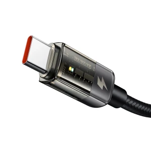 Mcdodo cable auto power off transparent usb-a to type-c 6a 100w 1.2m, black Thumbnail 2