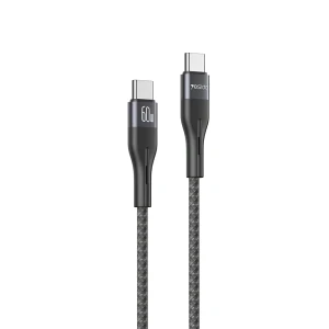 Yesido cable aluminum series type-c to type-c 3a 60w 1.2m, black