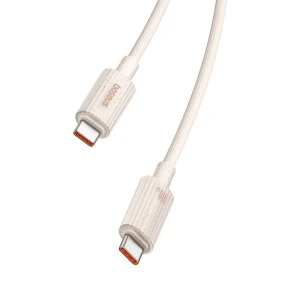 Baseus cable habitat series type-c to type-c 5a 100w 1m, wheat pink Thumbnail 2