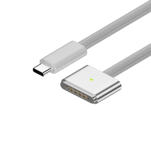 Кабель helmet nylon type-c to magsafe 3, 2 м, серебристый