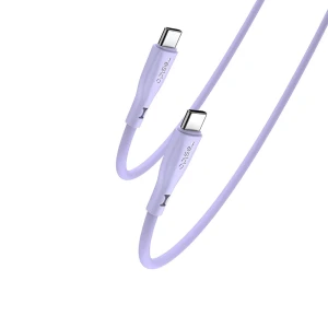 Yesido кабель liquid silicone series type-c to type-c 60w 1м, фиолетовый