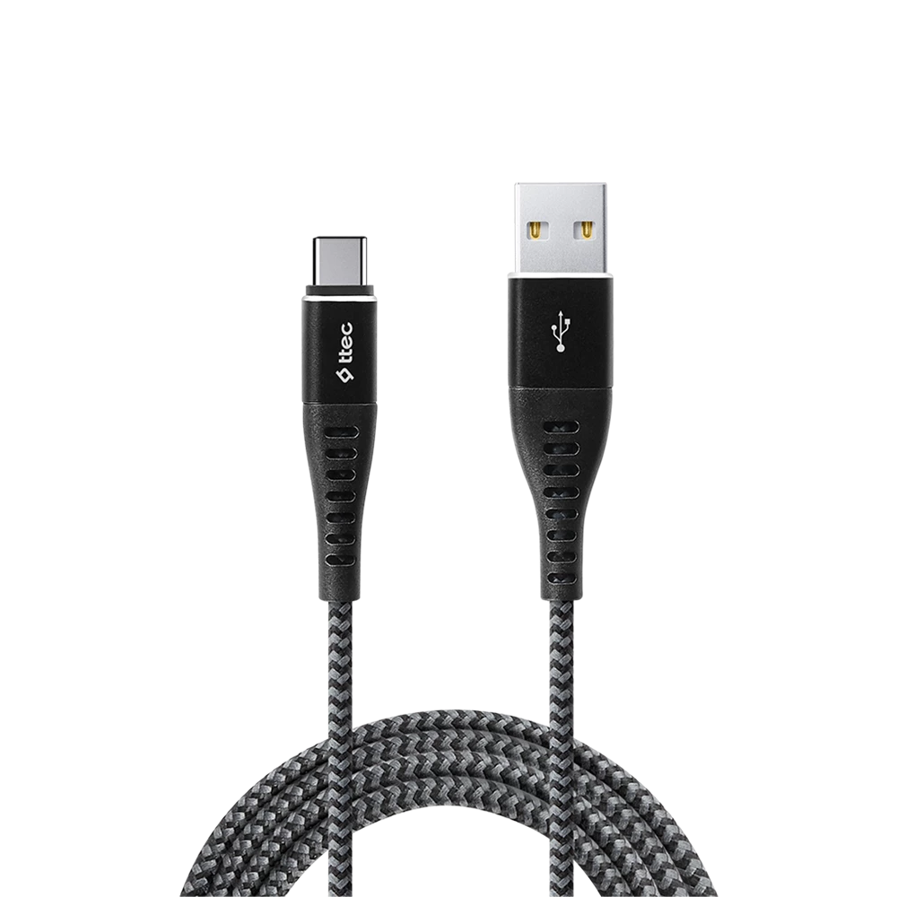 Ttec cable usb to type-c extreme 2.4a (1,5m), space gray 2