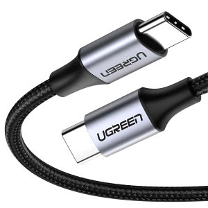 Ugreen кабель type-c 2.0 на type-c 2.0 5a 100w 1.5m алюминиевый оплетенный us316, черный Thumbnail 3