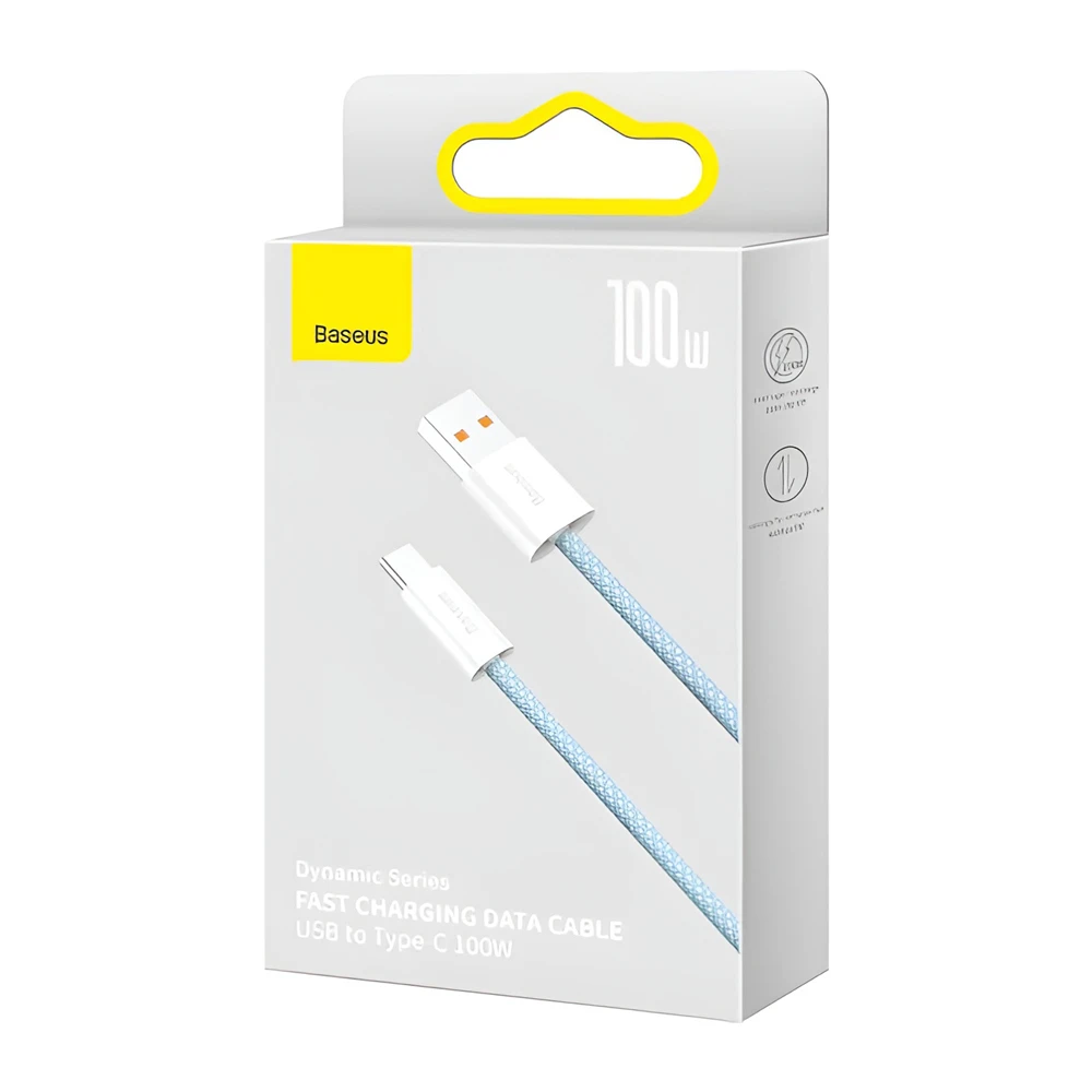 Baseus кабель usb-a to type-c 100w 1м dynamic series, синий 3