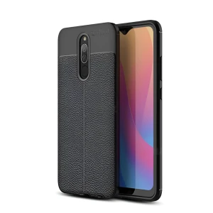 Чехол helmet tpu с текстурой кожи для xiaomi redmi 8a, черный