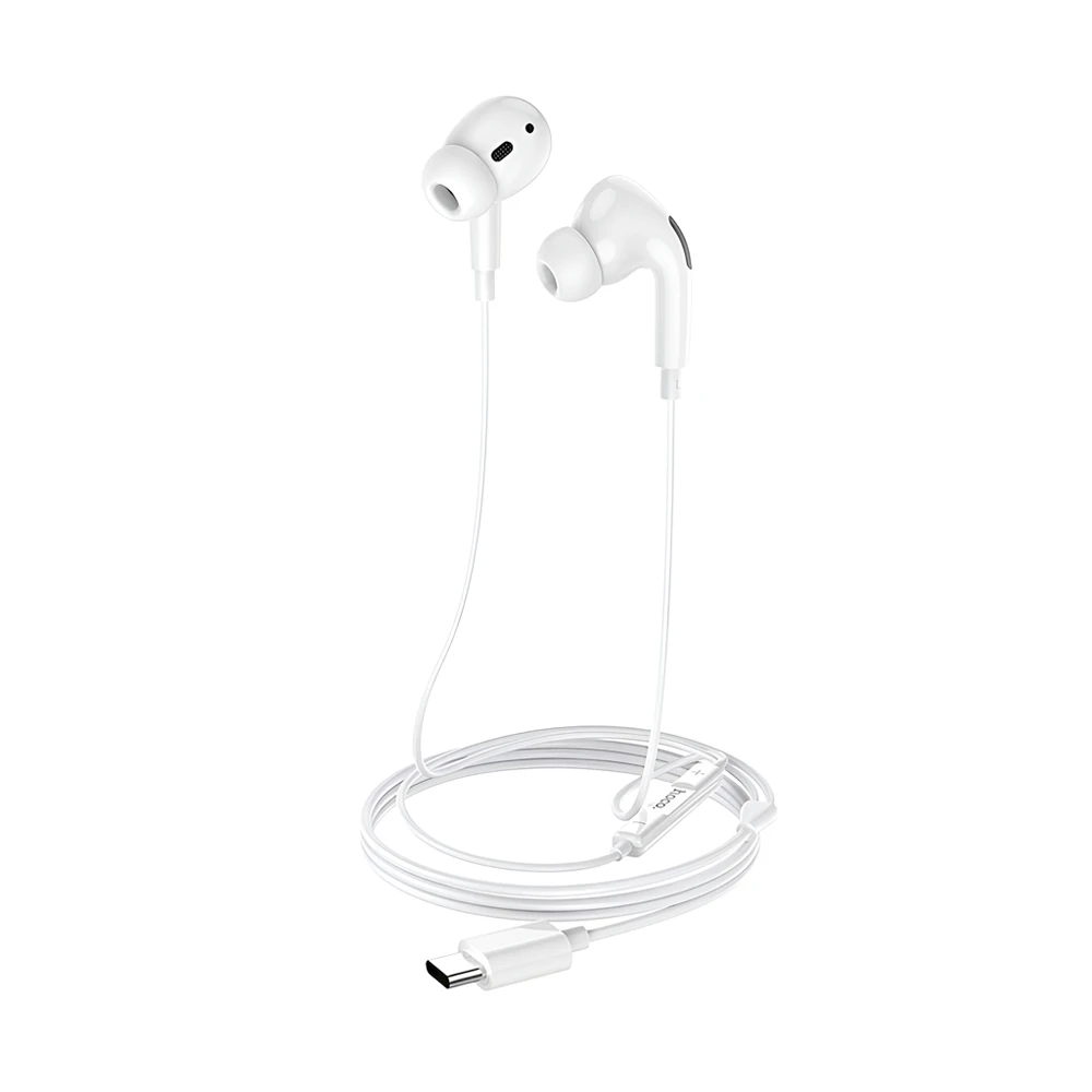 Hoco earphones type-c with mic m1 pro, white 2