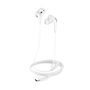 Hoco earphones type-c with mic m1 pro, white Thumbnail 2