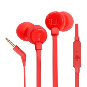 Наушники jbl earphones 3.5mm с микрофоном tune 110, красные