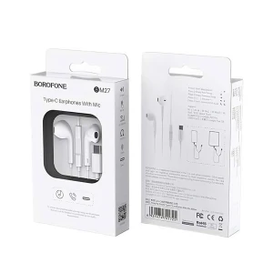 Наушники borofone type-c с микрофоном bm27, белые Thumbnail 3