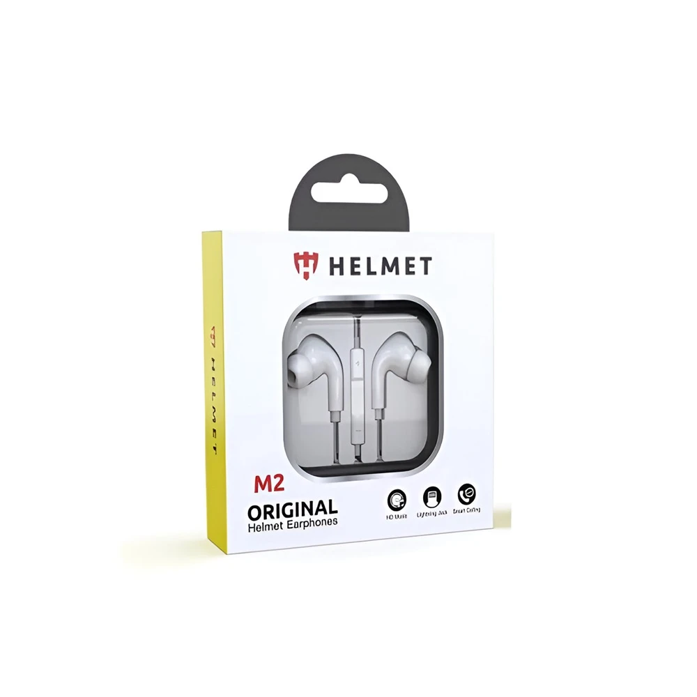 Helmet earphones lightning with mic m2 series, white 3