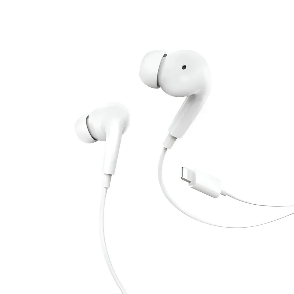 Helmet earphones lightning with mic m2 series, white 2