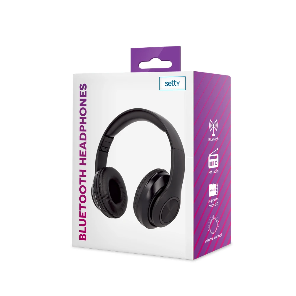 Setty bluetooth headphones with radio, black 4