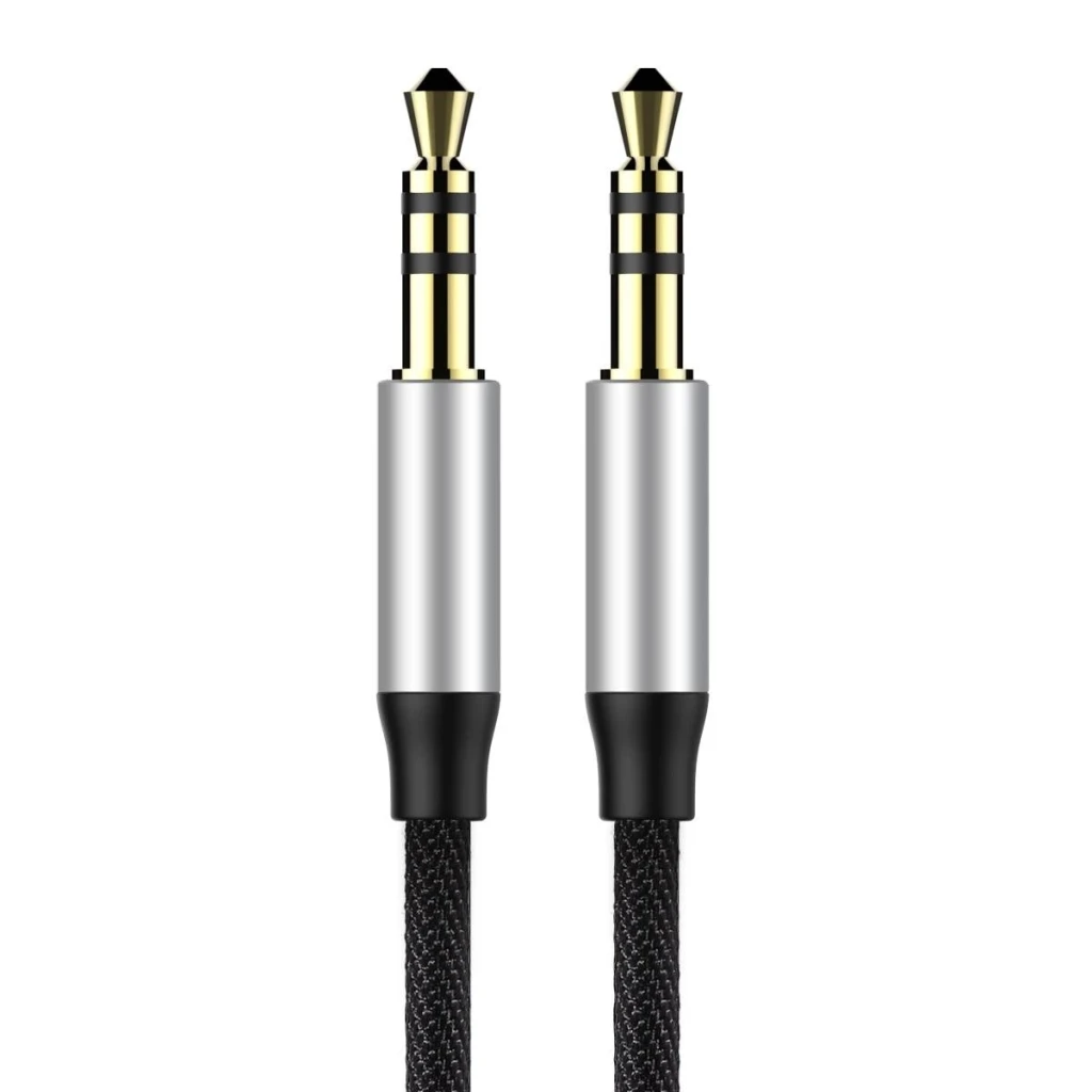 Helmet audio cable 3.5 to 3.5 nylone, black 2