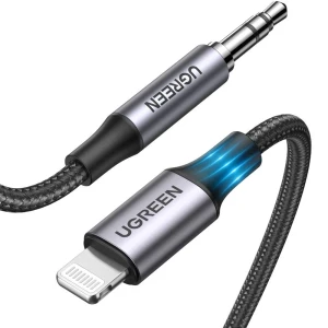 Ugreen aux кабель lightning - 3.5 мм 1 м mfi us315, черный Thumbnail 3