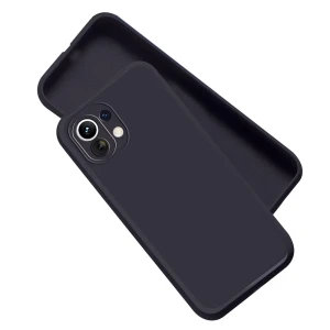 Чехол helmet liquid silicone для xiaomi mi 11 lite, черный