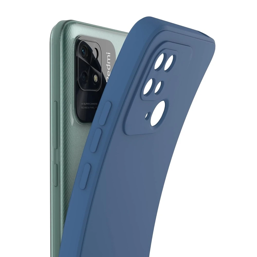 Чехол liquid silicone для redmi 10c, синий 3