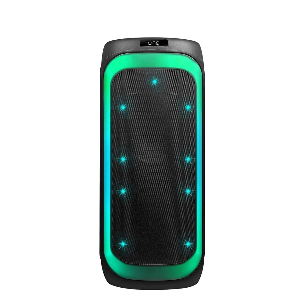 Колонка eden party speaker ed-839 с 2 беспроводными микрофонами 80w, h=72см, черная 4