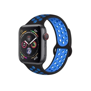Спортивный ремешок apple watch silica gel 38/40/41mm m/l сине-черный