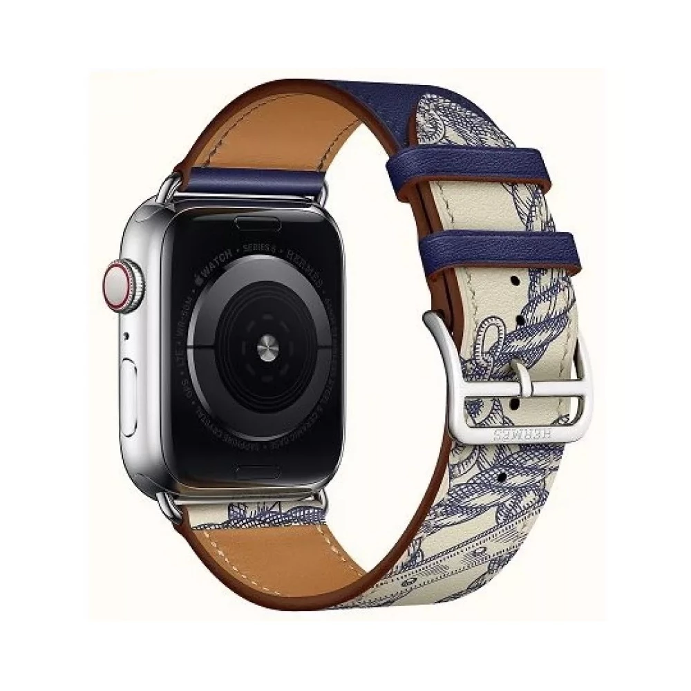 Ремешок vpg rhea series из натуральной кожи для iwatch 38/40/41 мм, синий 2