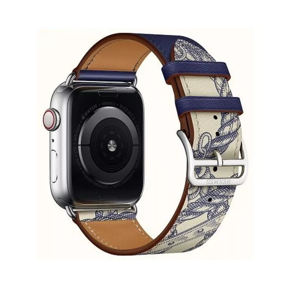 Vpg rhea series real leather iwatch strap 38/40/41mm blue  2