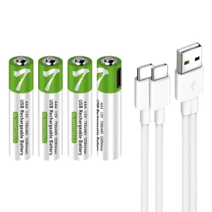 Перезаряжаемые li-ion аккумуляторы aaa 400mah usb-c, 4 шт. с кабелем 2в1 type-c Thumbnail 2
