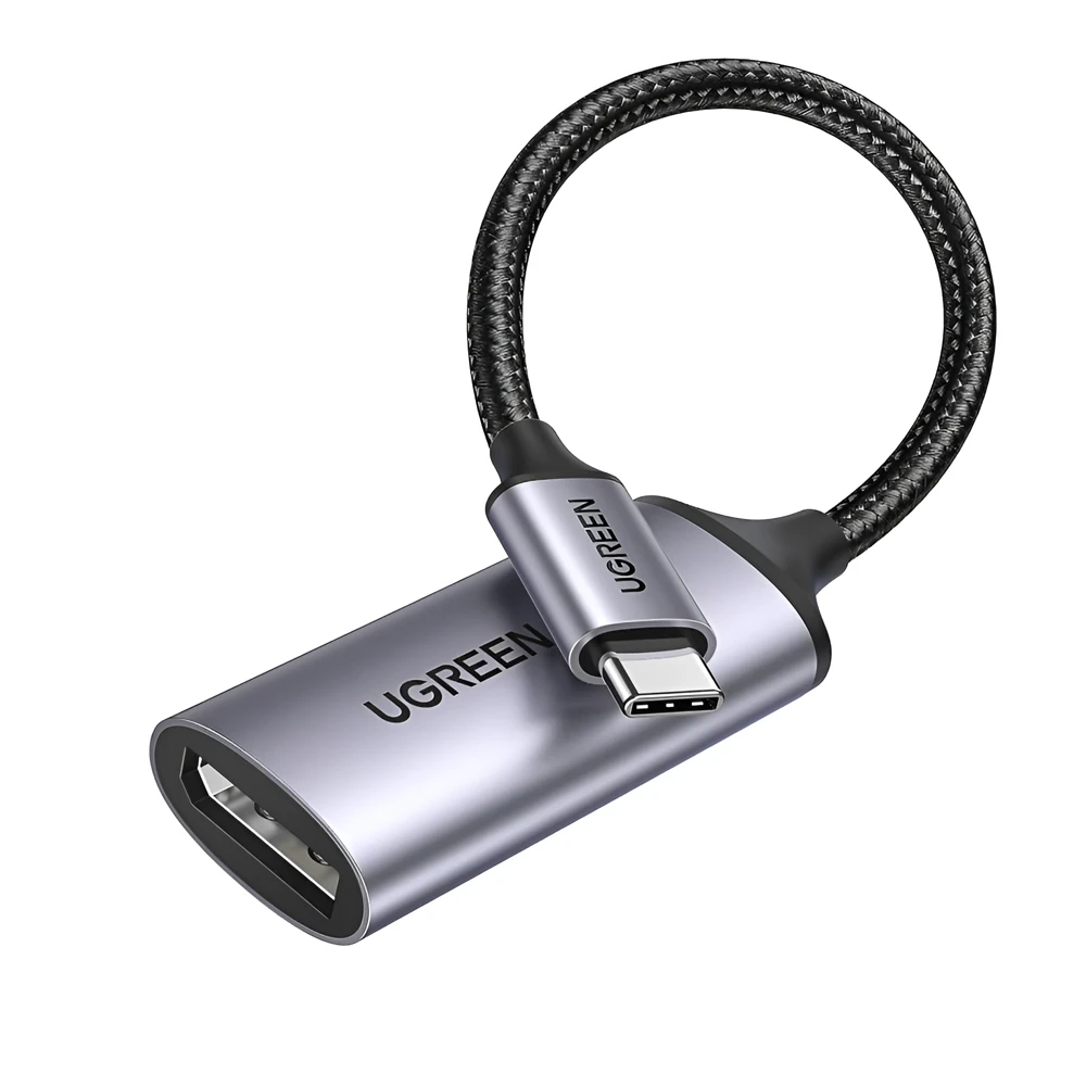 Ugreen adapter type-c 3.0 to displayport 1.4 8k@60hz 0.1m cm654, gray 2