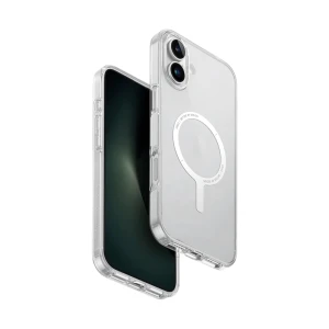 Uniq case для iphone 16 plus hybrid clario (eco) с magclick charging, прозрачный