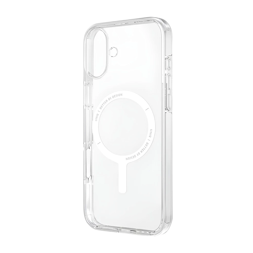 Uniq case for iphone 16 plus hybrid clario (eco) with magclick charging, clear 3