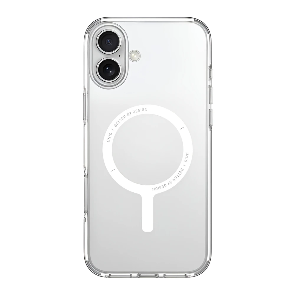 Uniq case for iphone 16 plus hybrid clario (eco) with magclick charging, clear 2