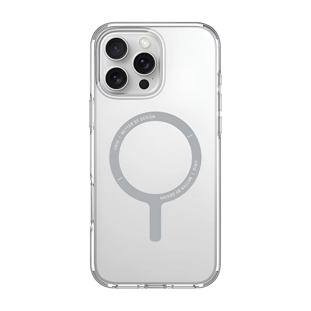 Uniq case для iphone 16 pro hybrid clario (eco) с magclick charging, прозрачный 2