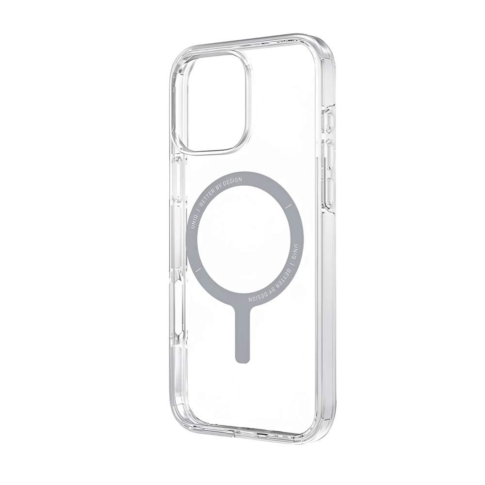 Uniq case для iphone 16 pro hybrid clario (eco) с magclick charging, прозрачный 3