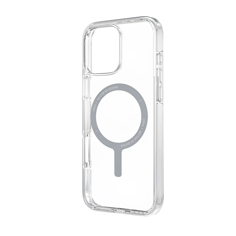 Uniq case для iphone 16 pro hybrid clario (eco) с magclick charging, прозрачный 3