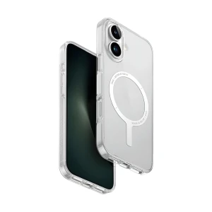 Uniq case для iphone 16 hybrid clario (eco) с magclick charging, прозрачный